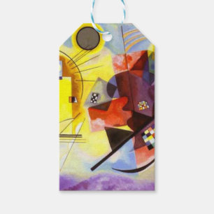 Étiquettes-cadeau Peinture Abstraite Kandinsky Rouge Jaune Bleu
