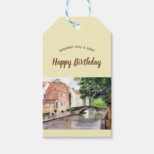 Étiquettes-cadeau Peinture aquarelle de Bruges par Farida Greenfield