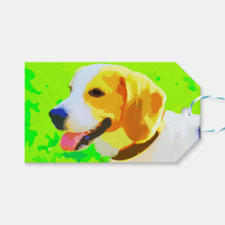 Étiquettes-cadeau Peinture beagle Portrait Pop Art