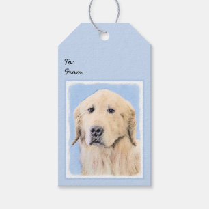 Étiquettes-cadeau Peinture Golden Retriever - Joli art original chie