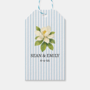 Étiquettes-cadeau Peinture personnalisée de magnolia pour mariage na