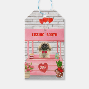 Étiquettes-cadeau pekingese Chien Valentine's Day Kissing Booth