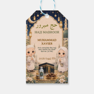 Étiquettes-cadeau Pèlerinage Luxueux Hajj Mabroor Mignon et Bénis