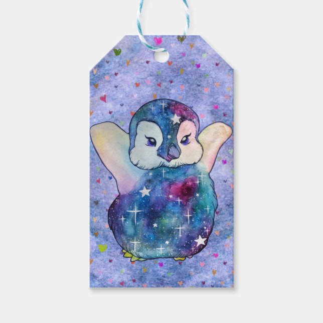 Étiquettes-cadeau Penguin named Button (Devant)