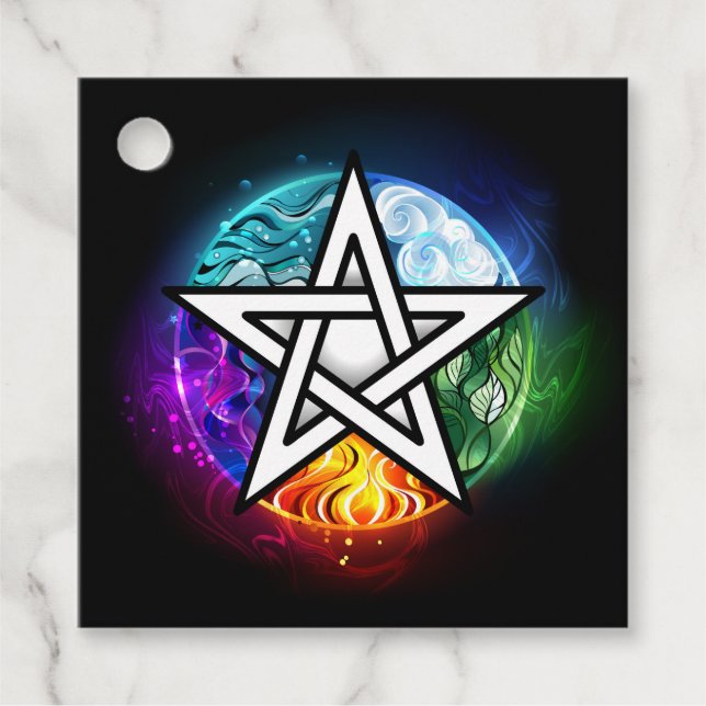 Étiquettes Cadeau pentagramme du Wiccan (Devant)