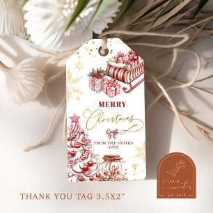Étiquettes-cadeau Pepperment Candy Joyeux Noël Tags cadeaux
