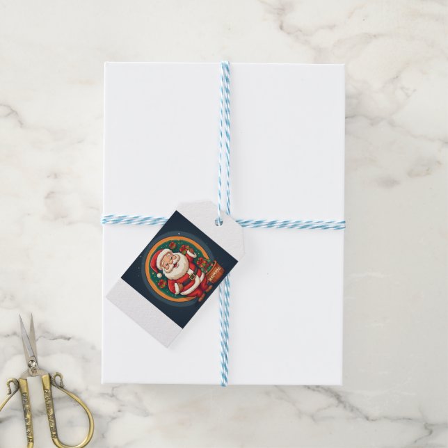 Étiquettes-cadeau Père Noël (Avec de laficelle)