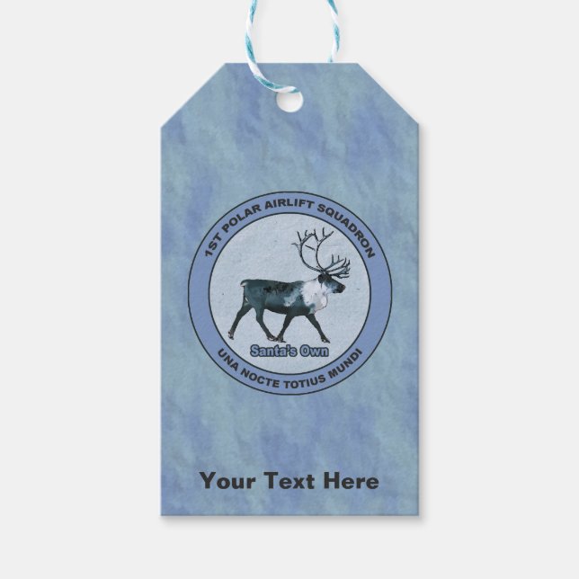Étiquettes-cadeau Père Noël 1er Polar Airlift Sqdn - Subduit (Devant)