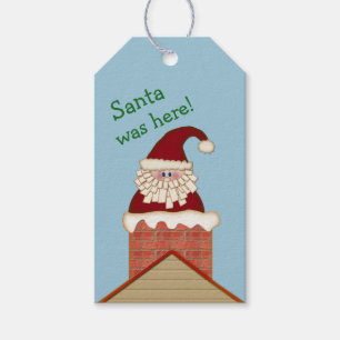 Étiquettes-cadeau Père Noël à Noël à Chimney