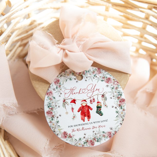 Étiquettes Cadeau Père Noël Baby Christmas Baby shower Bienvenue (Créateur téléchargé)