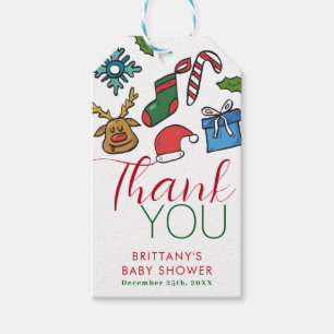 Étiquettes-cadeau Père Noël Baby Christmas Baby shower neutre de gen