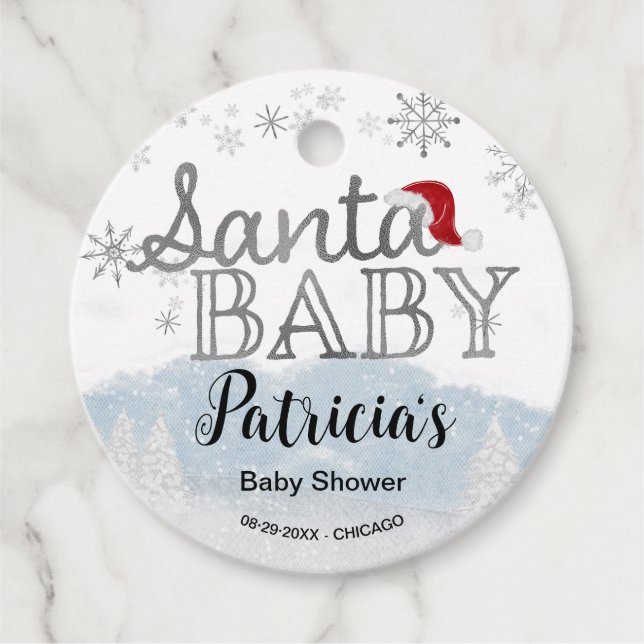 Étiquettes Cadeau Père Noël Baby Christmas Boy Baby shower (Devant)
