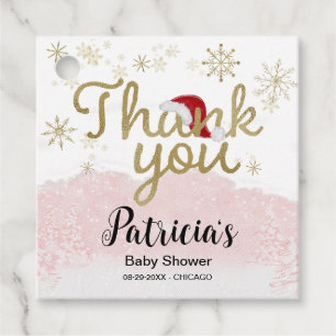 Étiquettes Cadeau Père Noël Baby Christmas Girl Baby shower Merci
