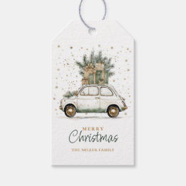 Étiquettes-cadeau Père Noël de Noël rustique aquarelle