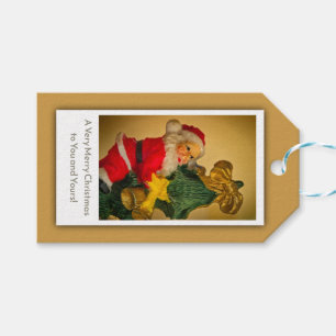 Étiquettes-cadeau Père Noël Escalade l'arbre de Noël, personnalisé