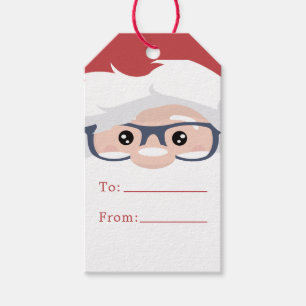Étiquettes-cadeau Père Noël Face moderne Noël personnalisé