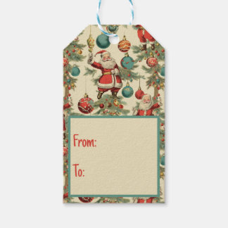 Étiquettes-cadeau Père Noël kitch et ornements