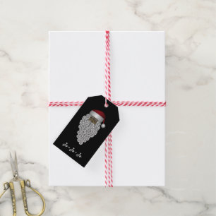 Étiquettes-cadeau Père Noël latino-vintage à Noël noir