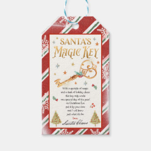 Étiquettes-cadeau père Noël Magique Clé de Noël Remplissage boî