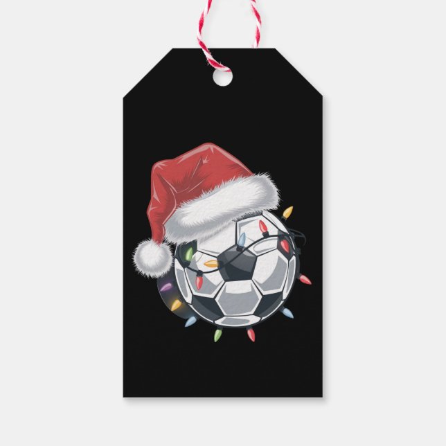 Étiquettes-cadeau Père Noël Soccer Ball Sports Joueur de football de (Dos)