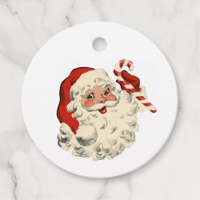 Étiquettes Cadeau Père Noël vintage (Devant)