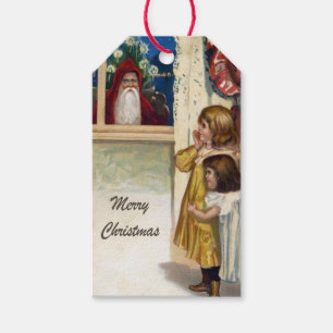 Étiquettes-cadeau Père Noël Vintage Creeping