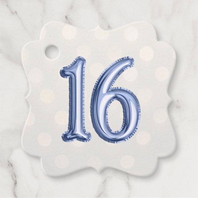 Étiquettes Cadeau Périwinkle Blue Foil et Gold Bokeh Shimmer (Devant)