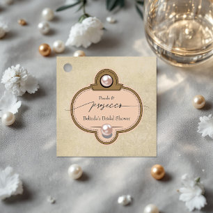 Étiquettes Cadeau Perles et poursuites - Fête des mariées Vintage ch