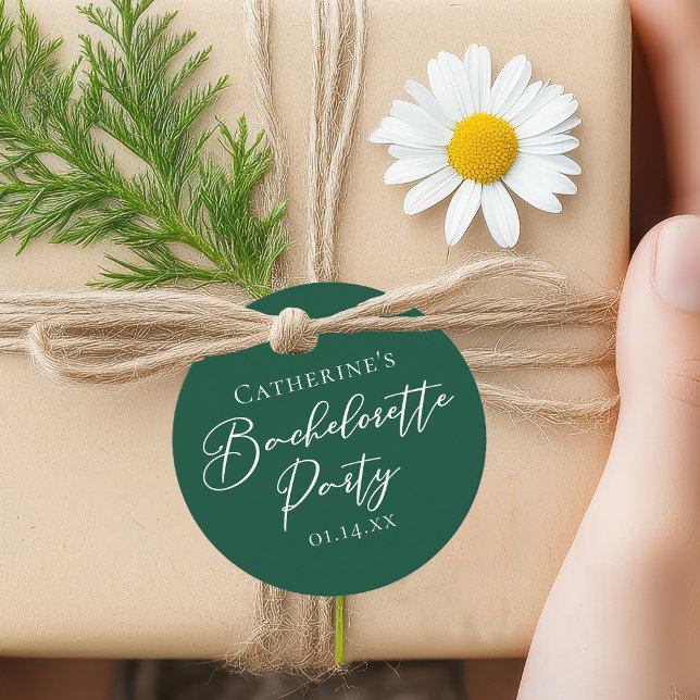 Étiquettes Cadeau Personalized Emerald Green Bachelorette Party (Créateur téléchargé)
