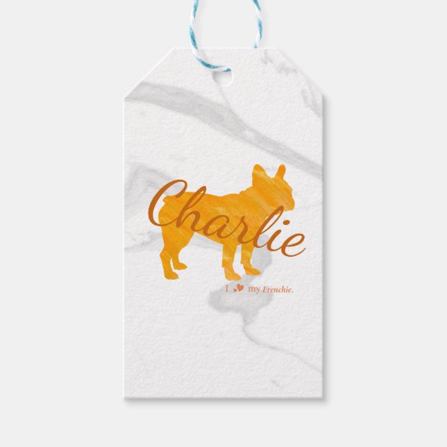 Étiquettes-cadeau Personalized French Bulldog Pastel - Frenchie (Devant)