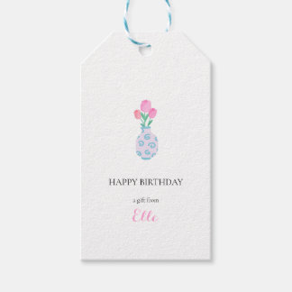 Étiquettes-cadeau Personalized Gift Tag with Flower Vase