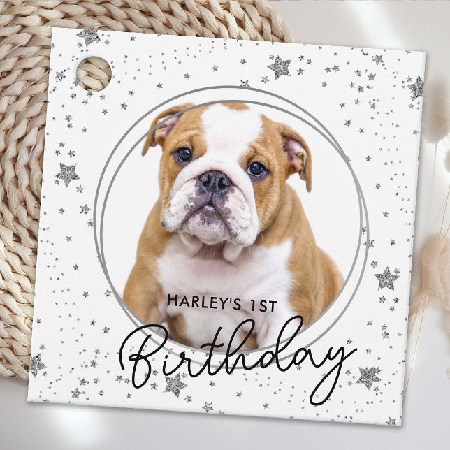 Étiquettes Cadeau Personnalisé Animal Photo Parties scintillant Arge (Créateur téléchargé)