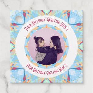 Étiquettes Cadeau Personnalisé Joyeux Anniversaire Star Blue Photo G