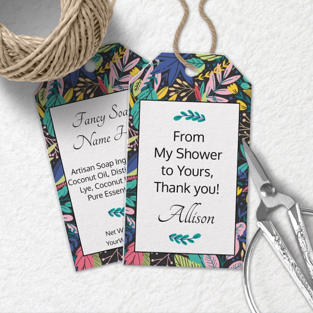 Étiquettes-cadeau Personnalisé Ma douche à votre savon artisanal (Créateur téléchargé)