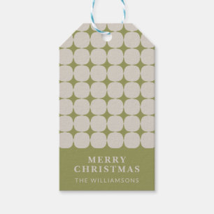 Étiquettes-cadeau Personnalisé Mi-Siècle moderne Sage vert Noël