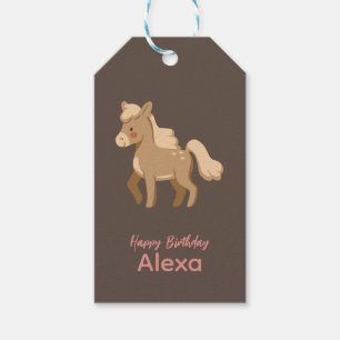 Étiquettes-cadeau Personnalisé Monogramme Pony Horse Girl