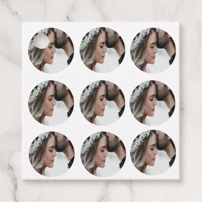 Étiquettes Cadeau personnalisé simple ajouter circulaire photo colla (Devant)