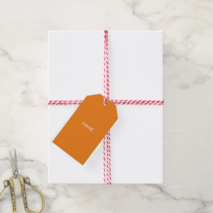 Étiquettes-cadeau Personnaliser avec nom, texte minimaliste orange b