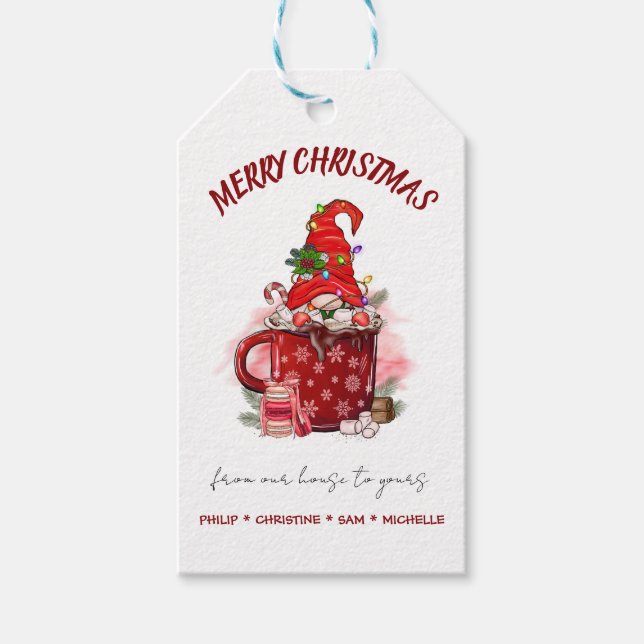 Étiquettes-cadeau Personnaliser Joyeux Noël Père Noël Gnome (Devant)