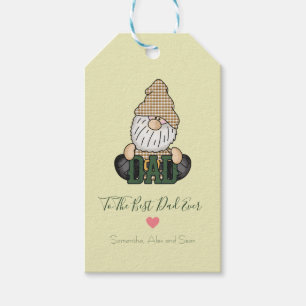 Étiquettes-cadeau Personnaliser Papa Gnome Green Vintage Papa Cade