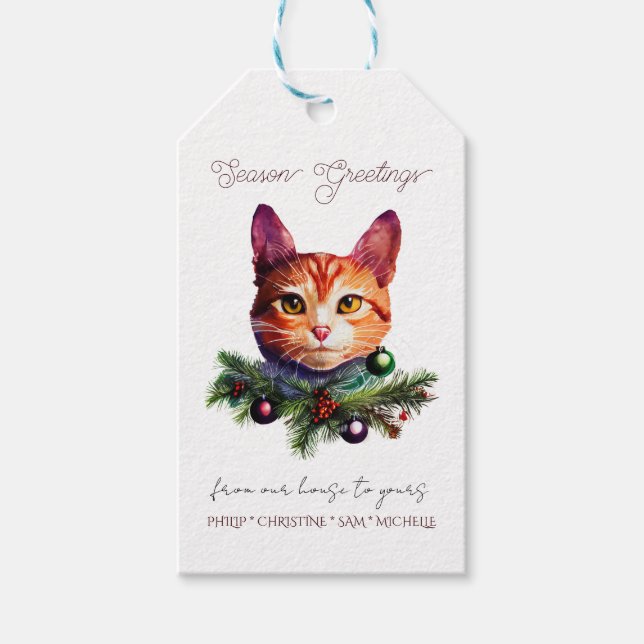 Étiquettes-cadeau Personnalité de Cute Orange Cat (Devant)