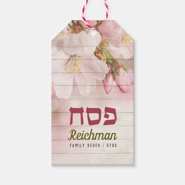 Étiquettes-cadeau Pessah Pesach Cherry Blossom Printemps (Devant)
