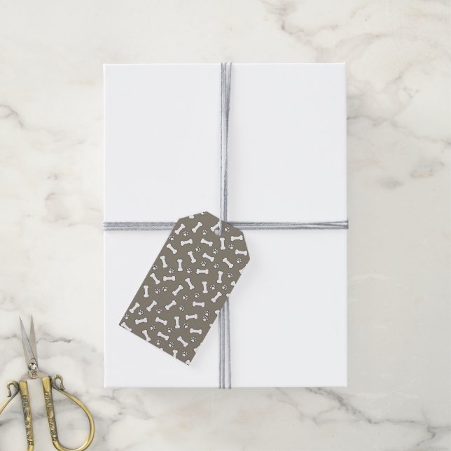 Étiquettes-cadeau Pet Chien Anniversaire mignon Chiot Empreinte de p (Avec de la ficelle)