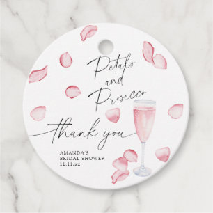 Étiquettes Cadeau Pétales et Prosecco - merci pour la baby shower de