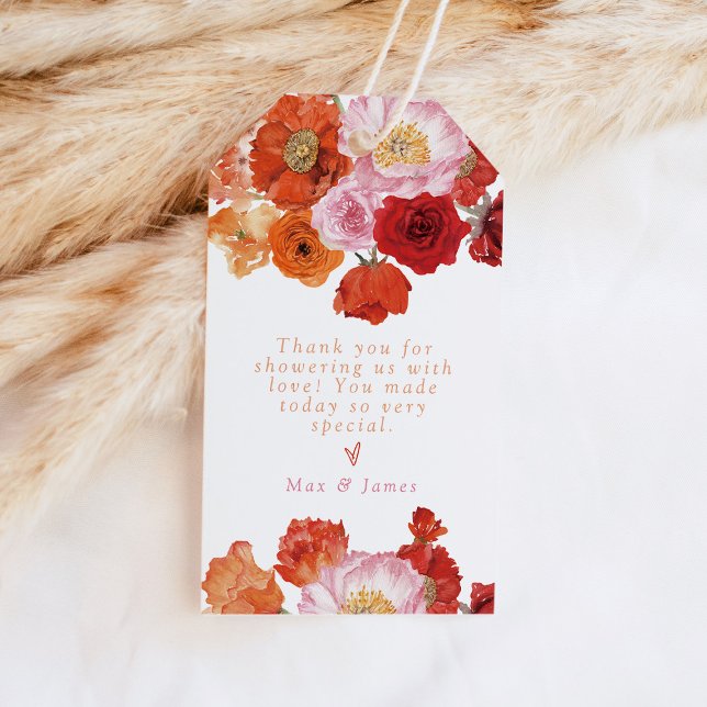 Étiquettes-cadeau Pétales florales brillantes MAX et Fête des mariée (Créateur téléchargé)