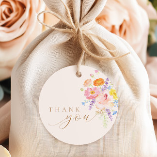 Étiquettes Cadeau Petals & Prosecco Floral Bridal Shower Favor Tags