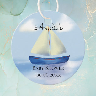 Étiquettes Cadeau Petit Baby shower à voile bleu