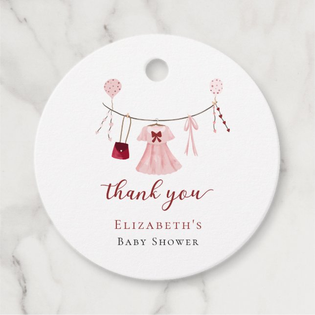 Étiquettes Cadeau Petit Baby shower amoureux Valentine Custom (Devant)