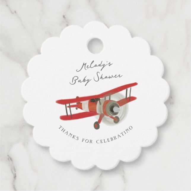 Étiquettes Cadeau Petit Baby shower Aviator (Devant)