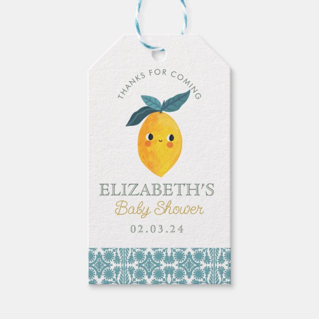 Étiquettes-cadeau Petit Baby shower Citrus Citron Cutie (Devant)
